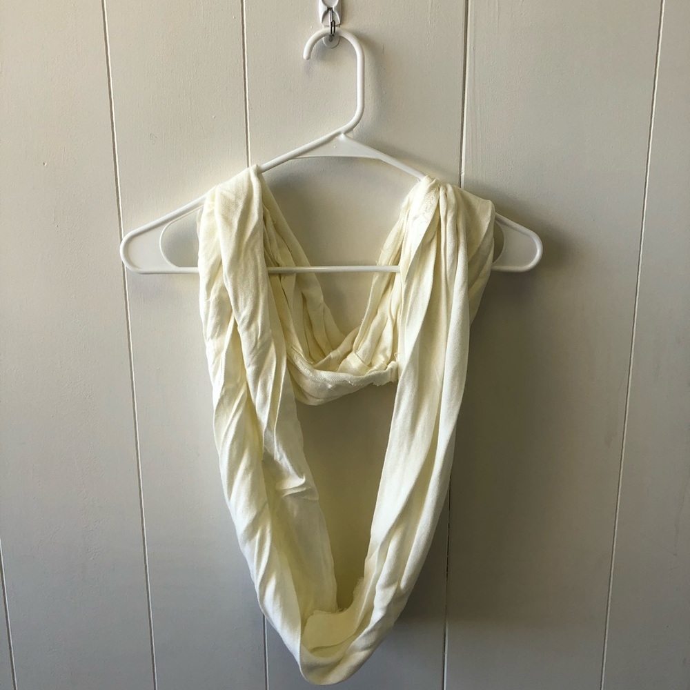 Cream Unfinished Edge Infinity Scarf